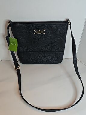 kate spade Bay Street Cora Crossbody Black Pebbled Leather Bag